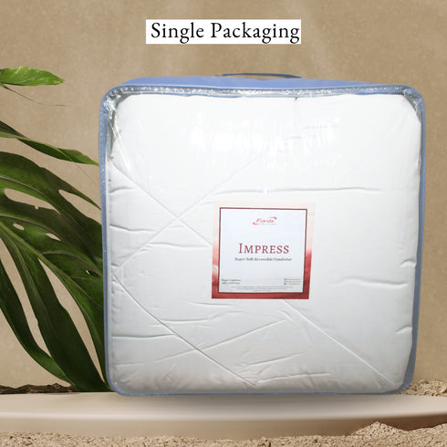 Impress White Comforter by Florida - 200 GSM All Season Comforter for Single & Double Bed